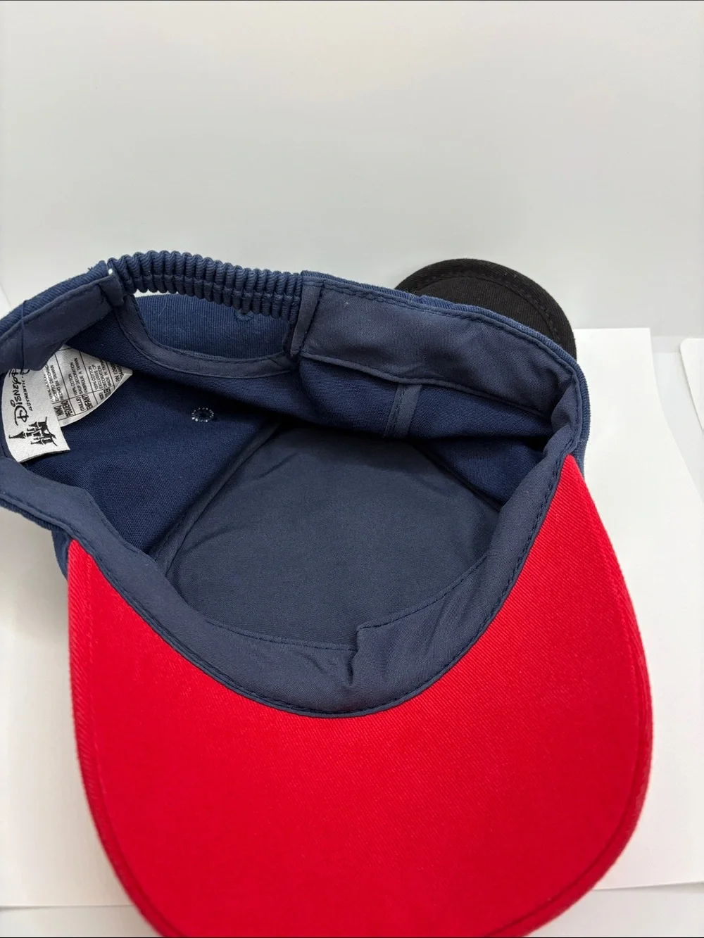 Mickey Mouse Kids' Ear Hat blue & Red w/sunglasses strap holder vintage toddler